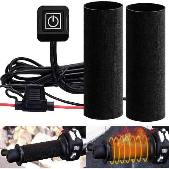 Motorcycle Heated Grips Cover Pad 12V, Universal Handlebar Cover For Motorcycle & ATV, Temperature Adjustable, IP67 Waterproof, ATV Hand Heater