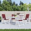 High Back Chair Cushions 4 Pcs. Melange Wine Red 120x50x4 Cm Fabric