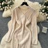 Autumn Winter Women Casual Full Sleeve Twist Knitted Sweater Short Pullover Sheath Dresses