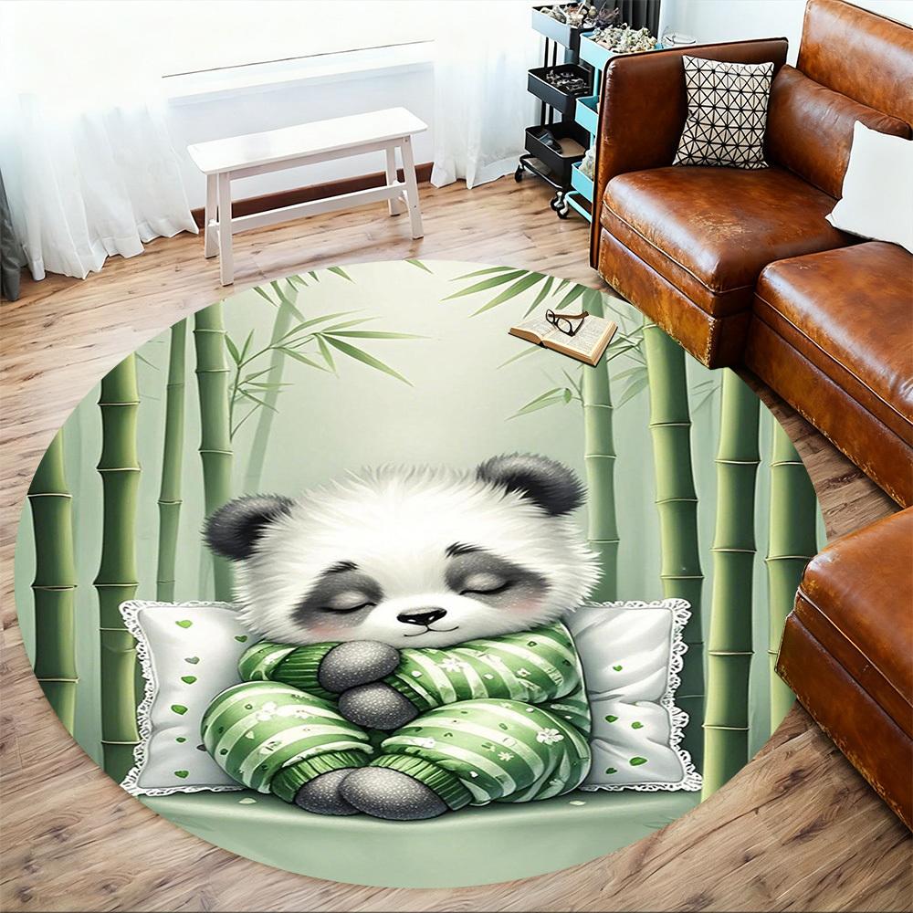 1PC Panda Bamboo Pillow Round Chair mat Area Rug - Non-Slip, Floor Mat for Office, Bedroom, home decor Christmas Gift c0528096