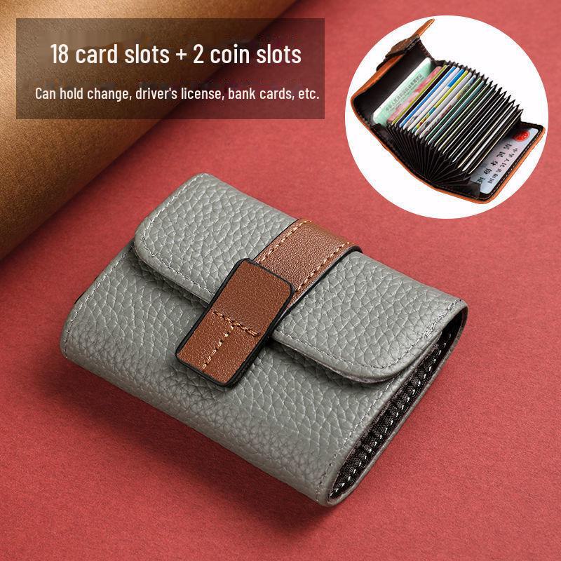 

Компактная женская визитница: Стильный дизайн, большая вместимость, антимагнитное покрытие, несколько отделений для удостоверения личности и водительских прав, функциональность «два в одном». 18 cards + 2 coin slots