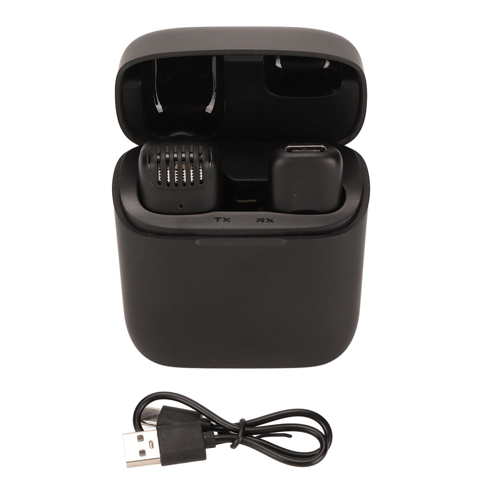 

Беспроводной петличный микрофон с шумоподавлением Plug and Play, клипса на петличный микрофон с зарядным чехлом для чёрный