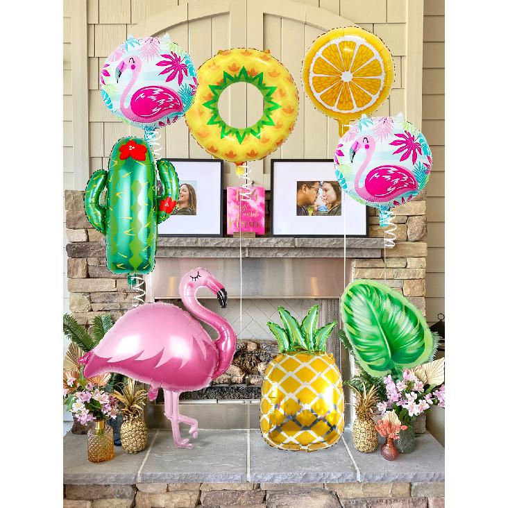 8pcs Flamingo Foil Balloon Set—Ideal for Hawaiian Parties,Birthday Decorations,Pool Beach Parties,and Tropical-Themed Events 5
