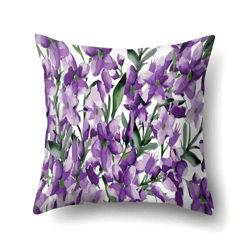 Polyester Pillowcase Plant Decoration Home Printed Pillow Car Waist Cushion Sofa Bed Head Cushion Cover