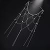 Zircon Pearl Headpiece Hollow Headpiece Tassel Hair Chain High-End Style Bridal Head Chain  Wedding