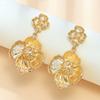 European and American fashion round flower love fringed water drop earrings femininity versatile ins wind alloy earrings