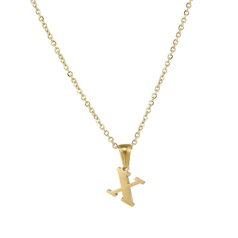 26 Letter Necklace Women's 18K Simple Fashion Non-fading Pendant Jewelry 2026