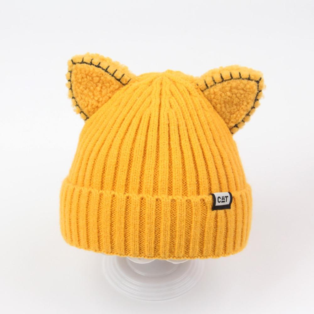 Cute Cat Ears Children's Knitted Hat Winter Warm Beanies Caps New Pullover Hat  Kids