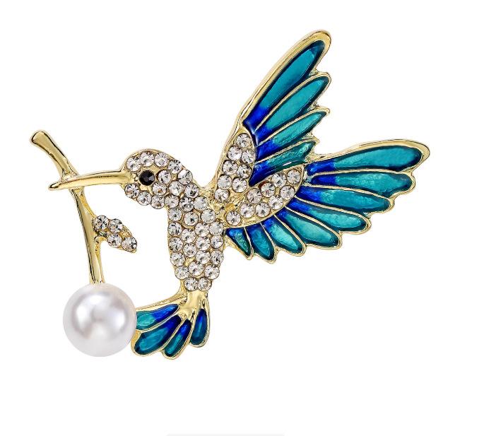 Enamel Bird Brooch for Women Unisex Rhinestone Swallow Pin Sparrow Badge Banquet Party Backpack Gifts Jewelry Accessories