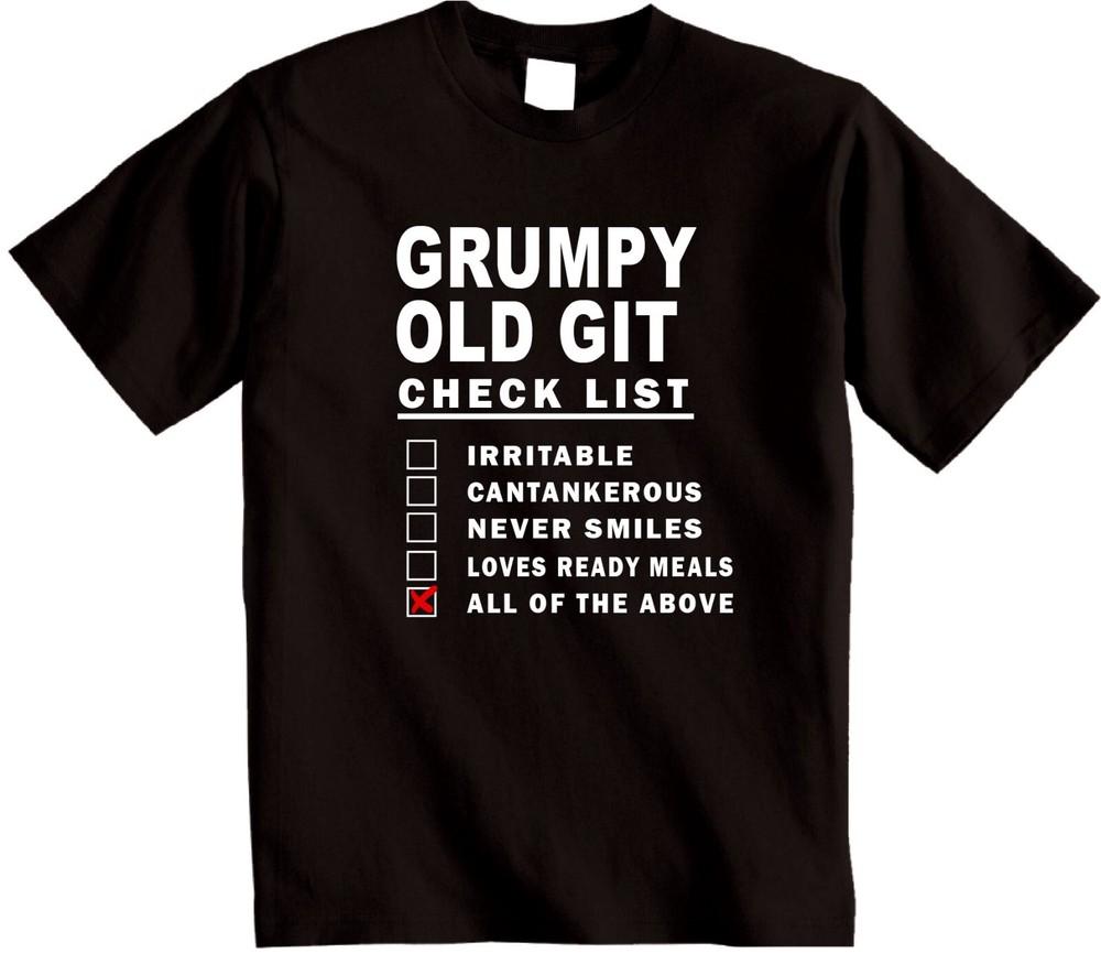 

Grumpy Old Git Checklist T-Shirt Ideal Fathers Dad Grandad Funny Birthday Gift M