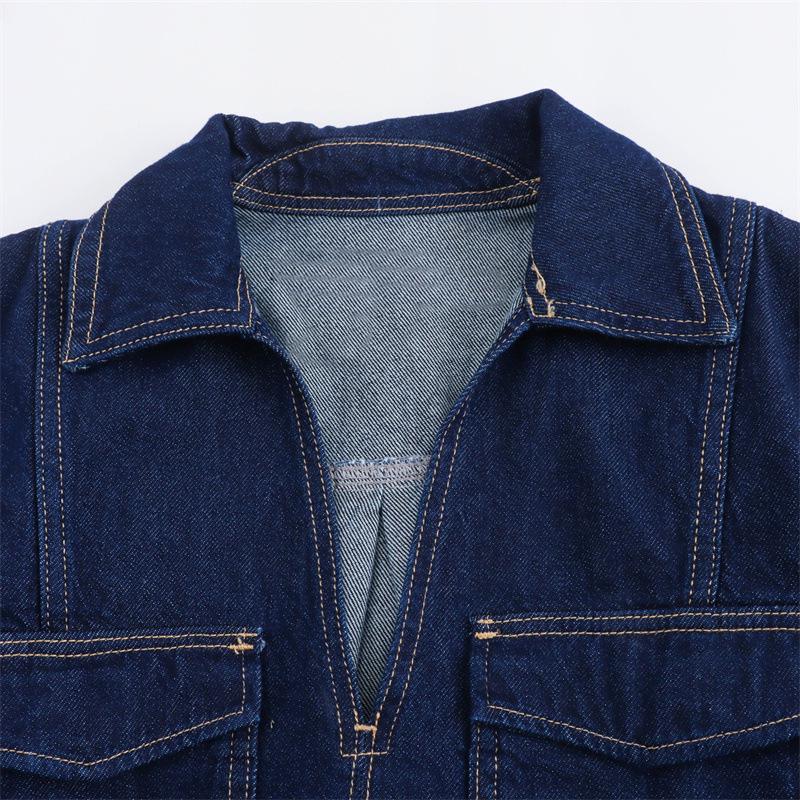 2024 Summer Double-Breasted Denim Set: Short Sleeve Shirt & Skirt Pants