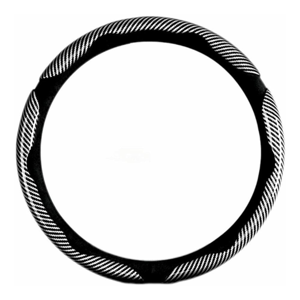 Kohlefaser Auto Lenkradabdeckung Segmentiert 38cm Auto Lenkradgriffe Abdeckung Anti-Rutsch Auto Lenkradschutz