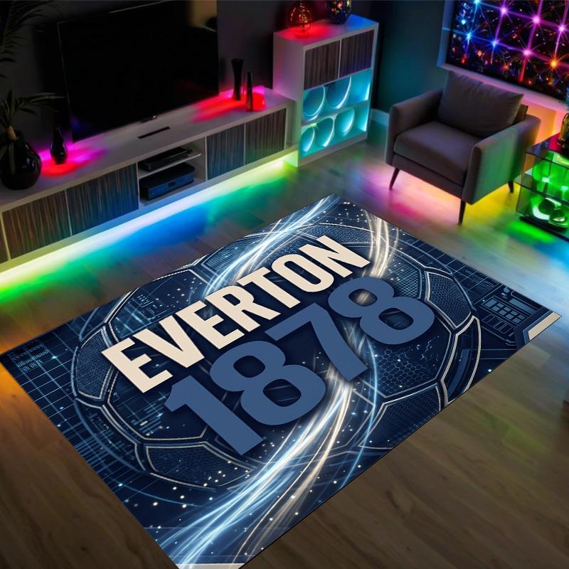 Everton Football Design Crystal Velvet Carpet Cozy Non?Slip Printed Rug For Bedroom Living Room Entrance