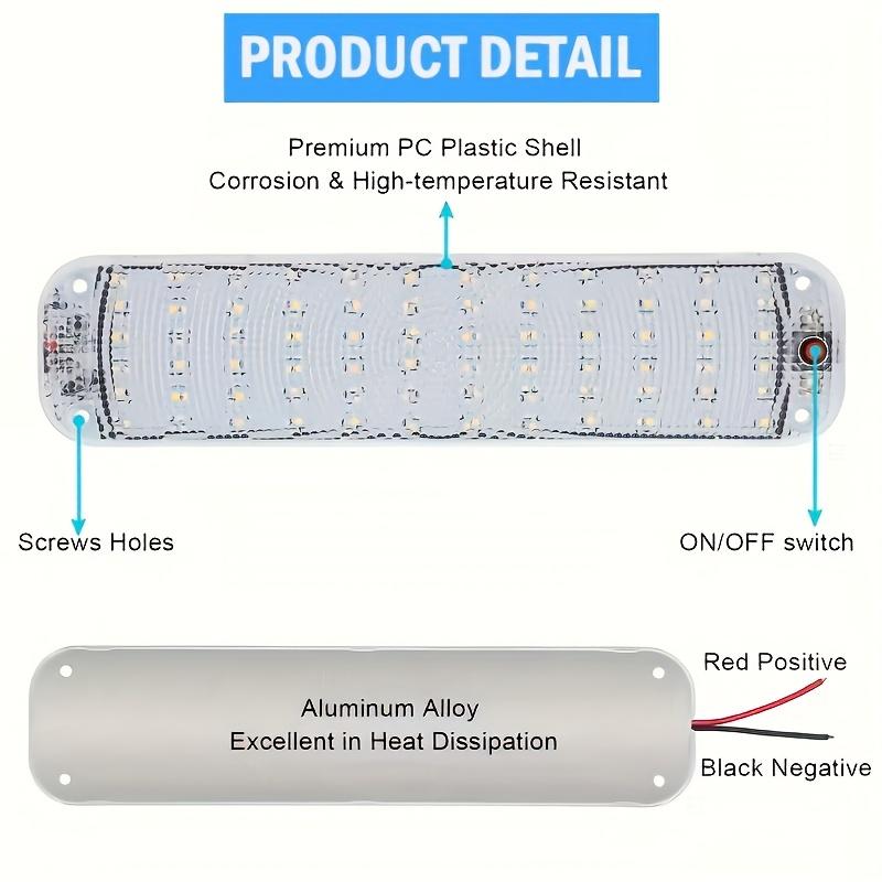 LED Interior Light Bar 12V Car Caravan RV Truck Camping White ON/OFF Switch