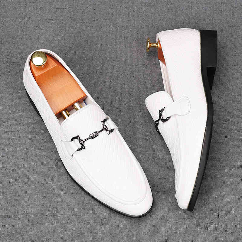 Fashion Fashion New Men's White Brown Knit Pattern Wedding Dress Shoes Male Casual Flats Loafers Homecoming Prom Zapatillas Hombre