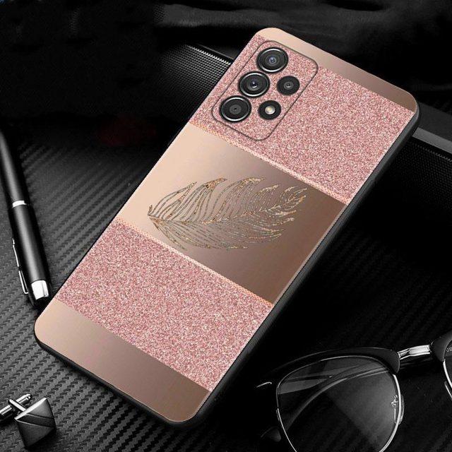 

Чохол для Samsung Galaxy A51 A71 A01 A11 A21 A21s A31 A41 A72 A52 A42 A32 A22 A12 A02 A02s F42 Shell Rose Pink Bling Pattern For Samsung A12