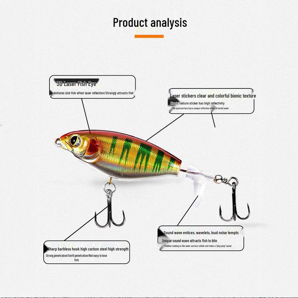 Biomimetic Propeller Topwater Lure for Freshwater & Saltwater Fishing