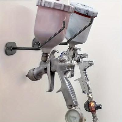 2pc Heavy-Duty Metal Wall-Mounted Gravity Feed Gun Hooks - Iron Spray Gun Holders for Secure Storage & Easy Access, Gun Accessories