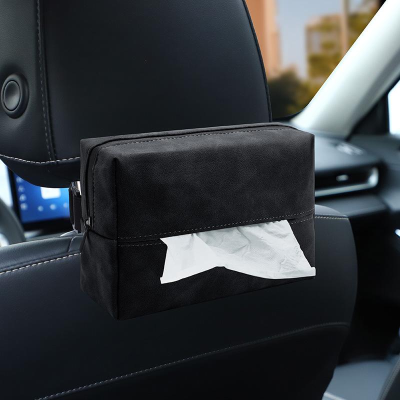 Fur Car Tissue Bag, Drawstring Paper Dag, Universal Car Mounted Tissue Box, Car Interior Supplies