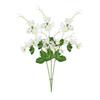 3pcs 21.7in Artificial Pea Flowers with Leaves Decorative Sweet Pea Stems for Wedding Party Home Room White Green