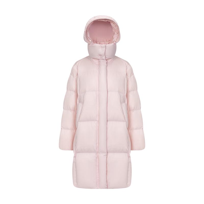 Eleyn Women's Soft Puffy Hooded Mid-Length Down Jacket