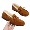 Slip on Winter Flats Soft Fashion Comfort 2024 High Quality Women's Shoes Warm Plush Bow Female Cotton Shoes Sapatos Baixos