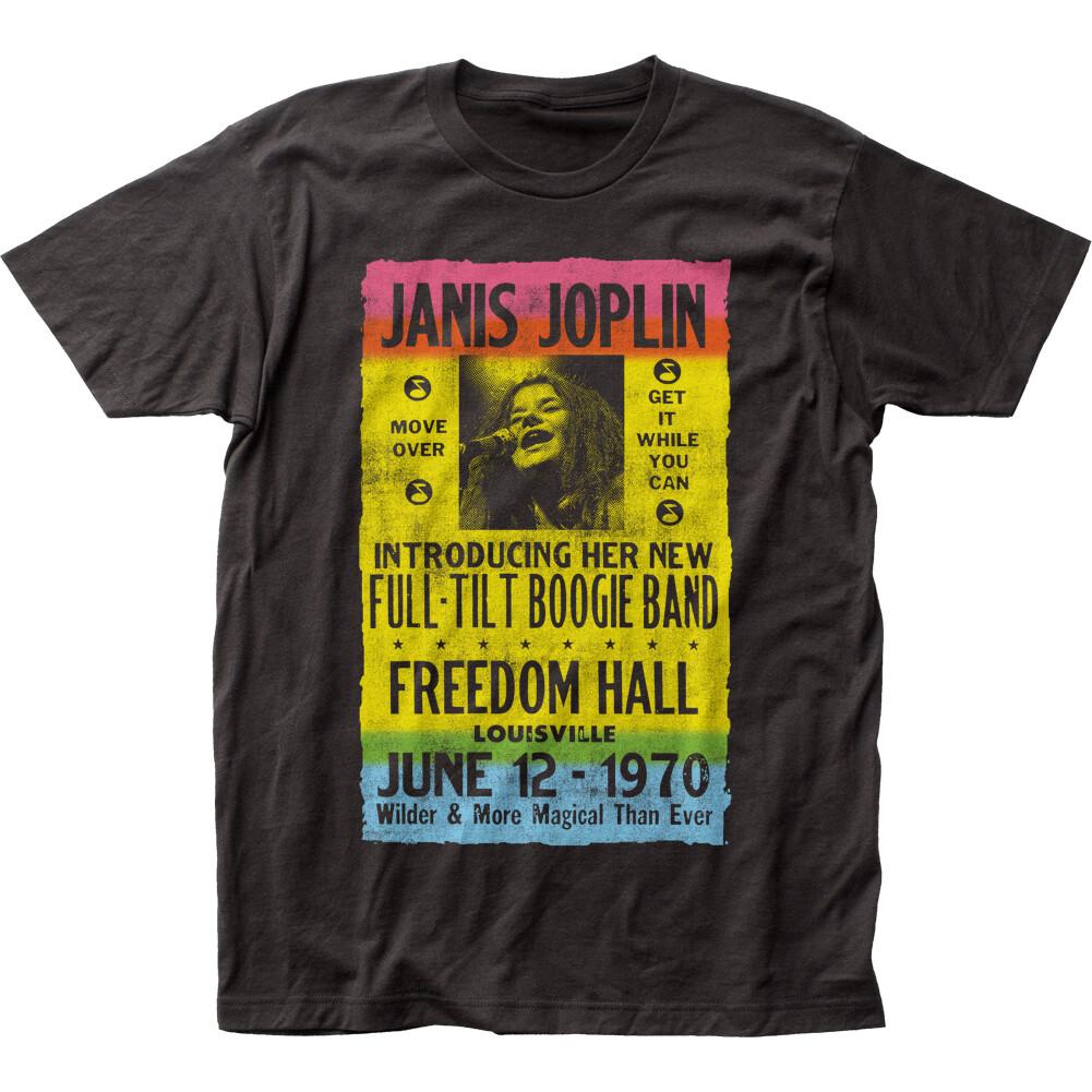 Janis Joplin Freedom Hall T Shirt Mens Licensed Rock N Roll Music Tee New Black XXL