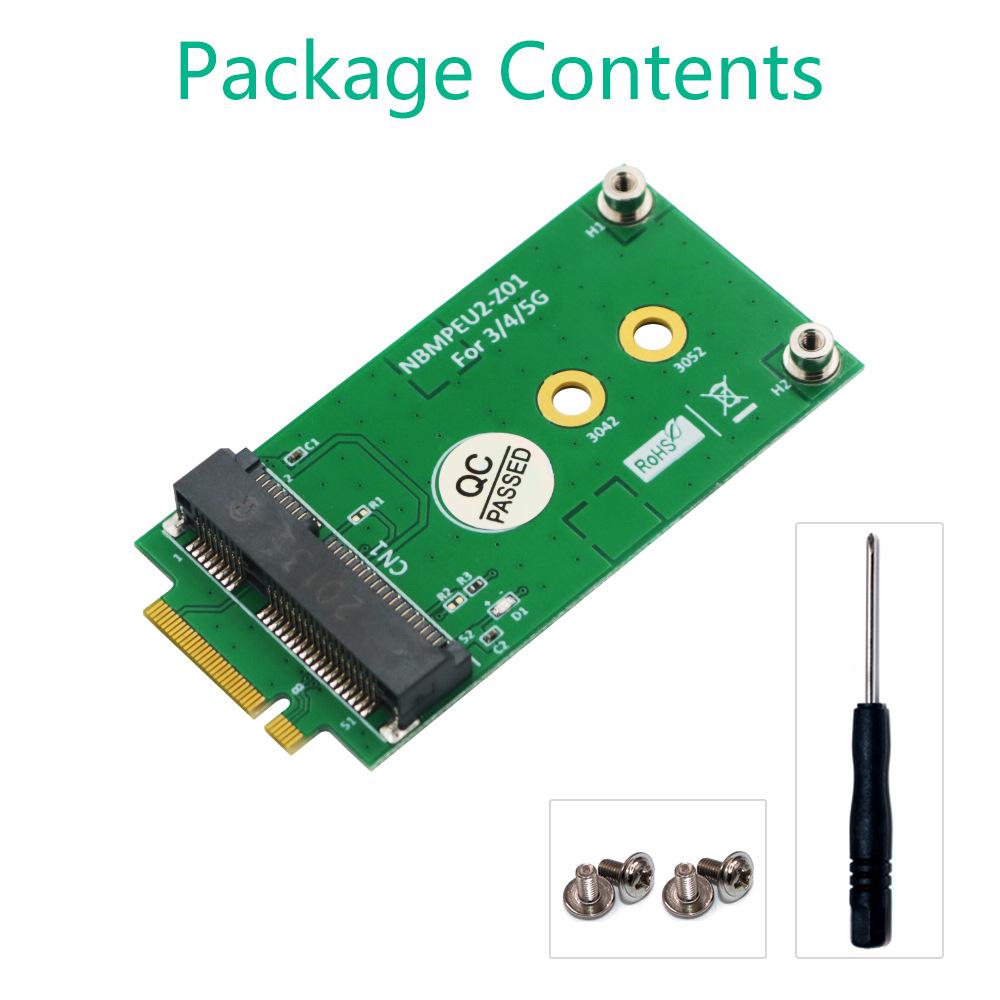 Mini PCI-E to M.2 B Key Adapter Card (Small Green Board)
