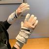 Winter Women's Warm Plush Thick Gloves Windproof and Cold Touch Screen Women's Outdoor Cycling Mountaineering Waterproof and Anti Slip Gloves