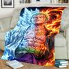"ONE PIECE" Print Flannel Blanket Warm Comfortable for Bedrooms, Sofas, Beds, Chairs, Picnics, Travel