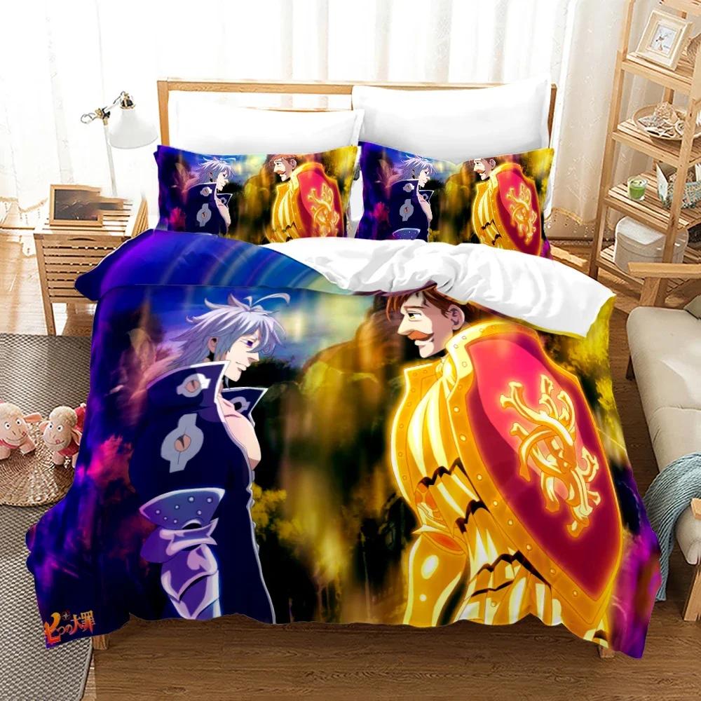 3D Printed Seven Deadly Sins Bedding Set Anime Meliodas Duvet Cover Double Twin Full Queen King Adult Kid Bedclothes Quilt Cover