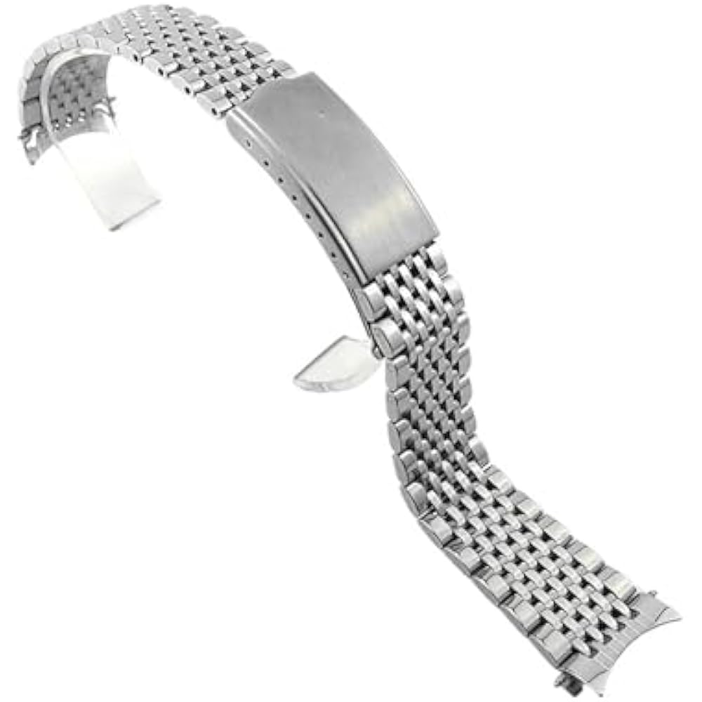 Omega 18mm 19mm 20mm Bead of Blythe Solid Stainless Steel Watch Strap Compatible with Bracelets (...