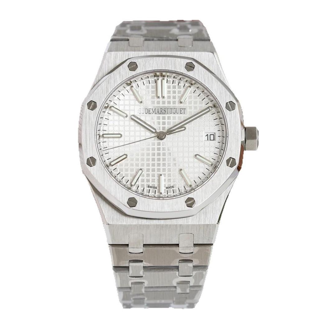 AP Royal Oak Automatik Leuchtende Herren-Stahl-Armbanduhr mit Sichtboden