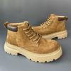 Herrenschuhe Herbst und Winter neu Rindsleder Britisch Retro Dicksohlige High-Top Leder Casual Workwear Rhabarber Martin Stiefel