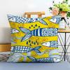 Sweet Lovely Cute Coastal Charm SardineS Cushion Cover Washable Linen Pillowcase Soft  for Sofa Bed Cozy Home Room Decor