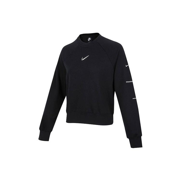 (WMNS) Nike Sportswear Swoosh French Terry Crew Sweatshirt  Black  Women s DN4835-010 L