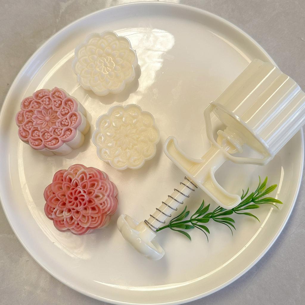 Hand Pressed Mooncakes Mold Cookie Stamp Bean Pastes Cake Molds ABS Pastries Dessert Mould for Baking Enthusiasts