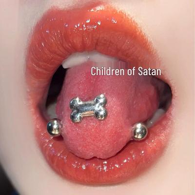 Satan's Child Sweet Titanium Steel Tongue Ring Barbell