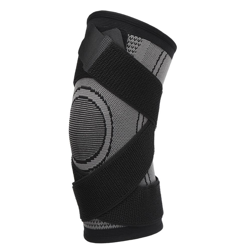 Outdoor Sport Compression Kneepad Fixed Belt Kneecap Fitness Training  Protective Gear GrayM