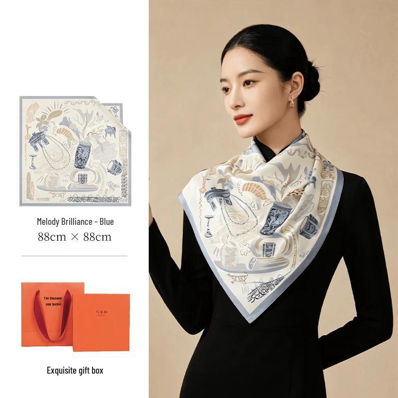 Wanshili Qinyun Canlan Double-Sided Silk Scarf