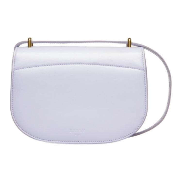 Bally Mini Round Design Hardware Leather Shoulder Crossbody Bag Women bags Light-Purple 6301584