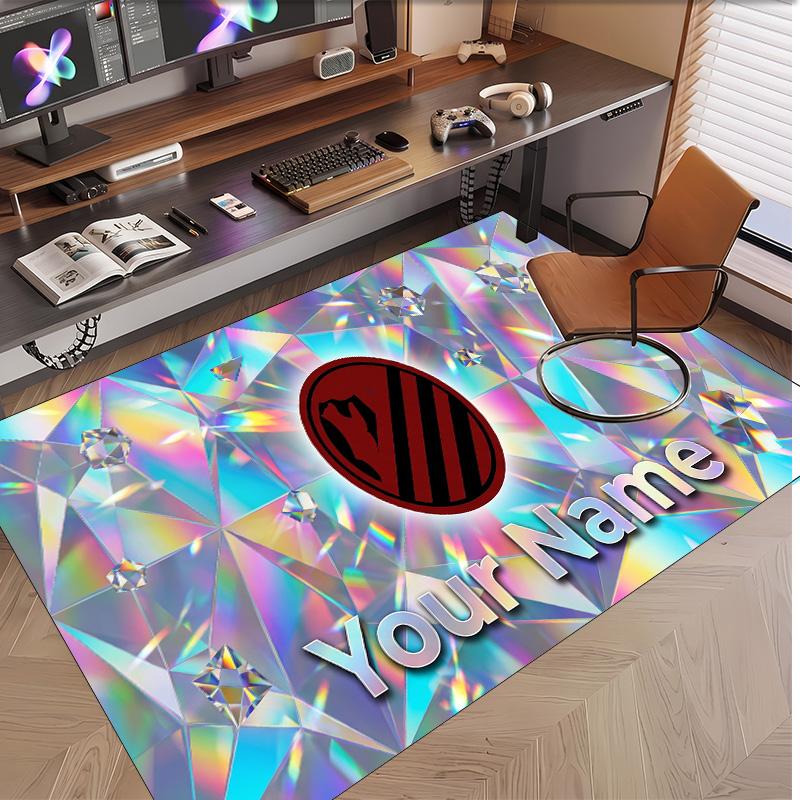 Personalized Crystal Velvet Carpet Atletico Madrid FC Pattern Non Slip Floor Rug