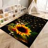 Tappeto antiscivolo con motivo a girasole 3D, flanella morbida, lavabile, fondo antiscivolo, adatto per soggiorno, camera da letto, bagno, cucina