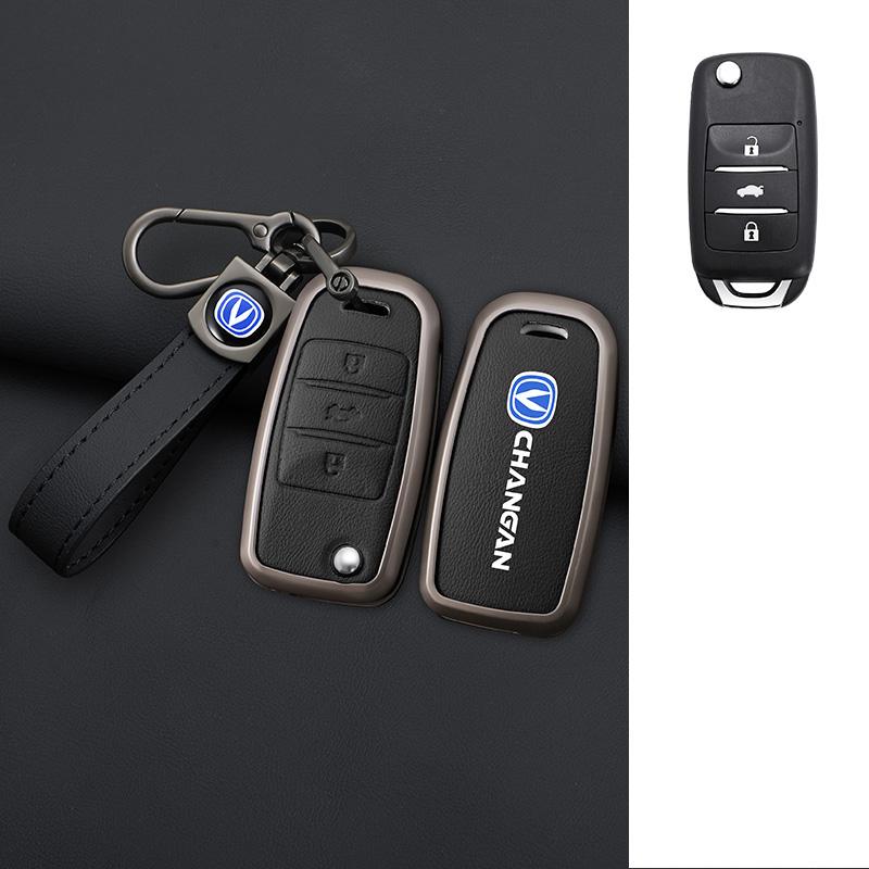 Alloy Car Key Case Cover For Changan Cs15 Eado Raeton Cs35 Plus Cs55 Cs75 J35 Hunter F70 Cs95 Cs85 Cs1 Cv1 Alsvin V3 V5 V7 Auto