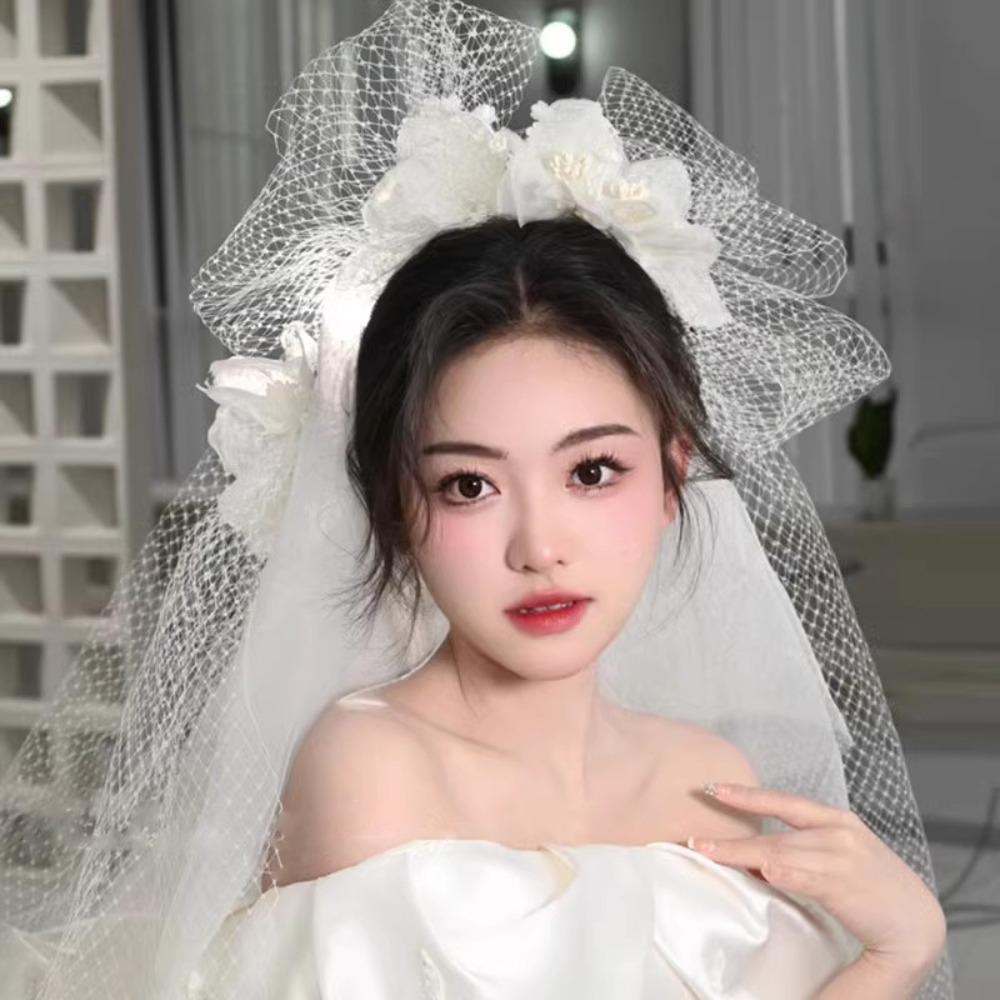 Veil Photography Headband Sweet Wedding Hair Accessories Vintage Bride Headdress Hair Jewelry