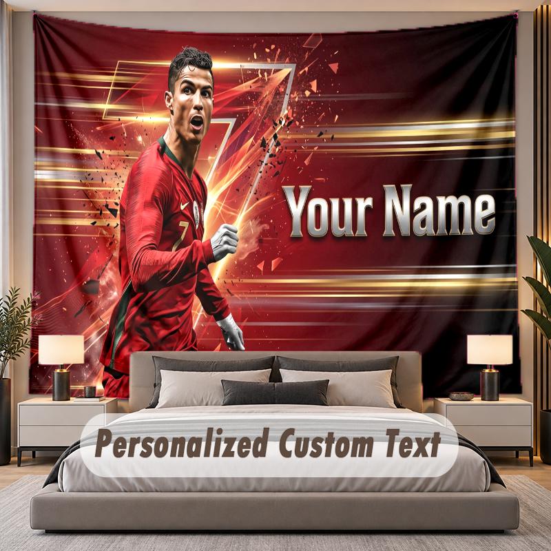 Gepersonaliseerd Naambord Tapijt Cristiano Ronaldo Gepersonaliseerd Polyester Wandkleed Voor Slaapkamer En Kamer