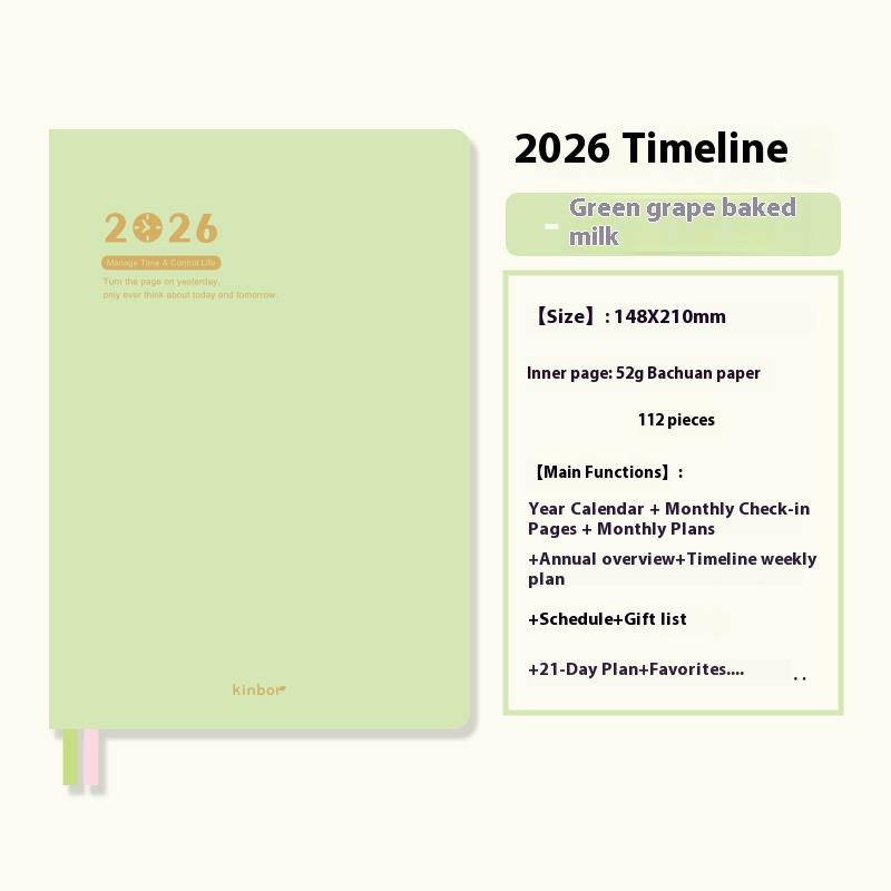 Kinbor Time Management Planner A5 Planner 52g Japan Tomoe River Paper Smooth Writing Efficiency Notebook Time Management
