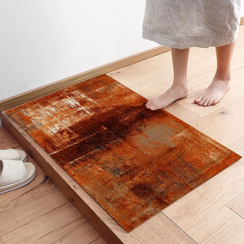 

Терракотовый коврик для входной двери - 20 x31.5 , Нескользящий приветственный коврик для патио, Винтажный фермерский масляный пейзаж, Абстрактное искусство, Коврик для входной двери, 20 x 31.5 in