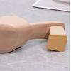 Women's Summer Clip On High Thick Heel Slippers Casual Square Toe Solid Color Outerwear Sandals 5.5cm 35-42