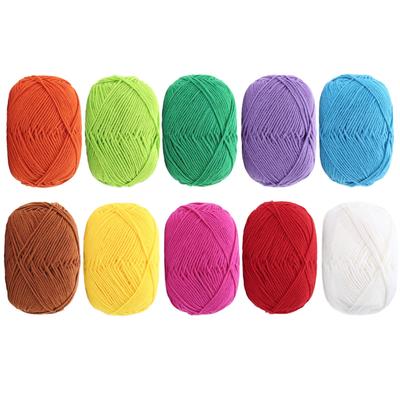 YINKE Bawełniana Przędza, Kłębek 40g (Około. 130m²), Zestaw 10 kolorów, do szydełkowania, dziergania i akcesoriów (Kolor 4)